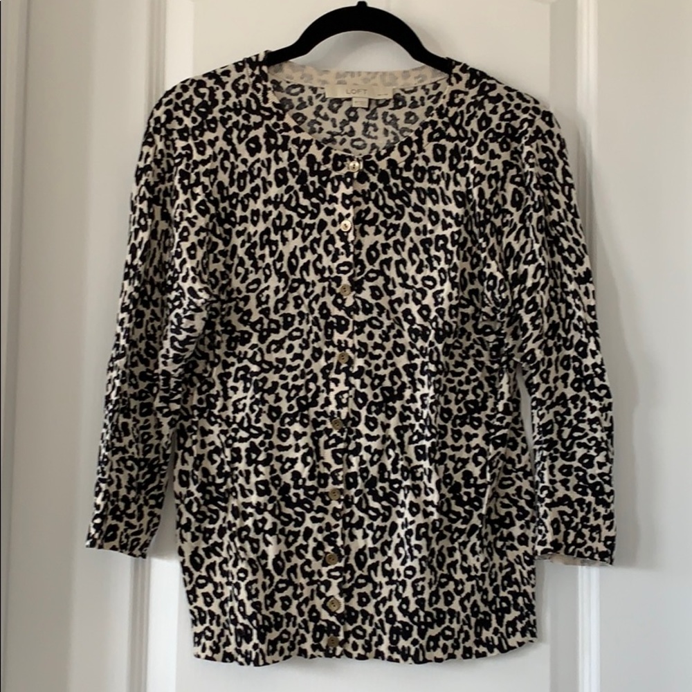 LOFT Leopard Print Cardigan